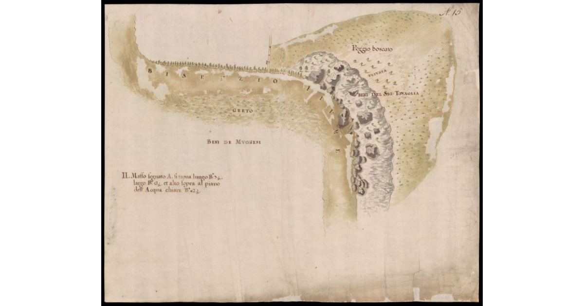 [Pianta di un tratto del fiume Bisenzio]