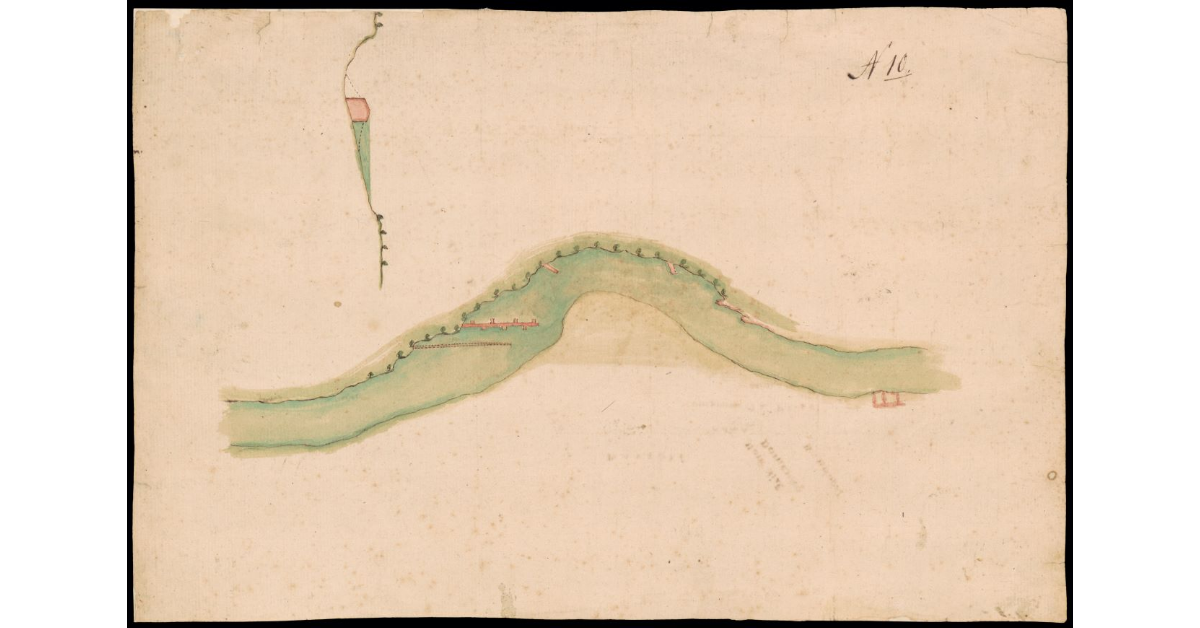 [Pianta di un tratto del fiume Arno a valle di Firenze]