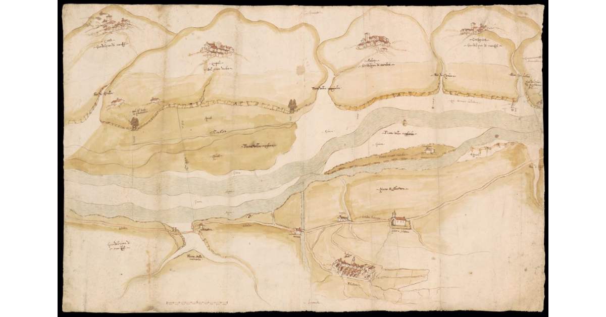 [Pianta di un tratto del fiume Magra presso Filattiera]