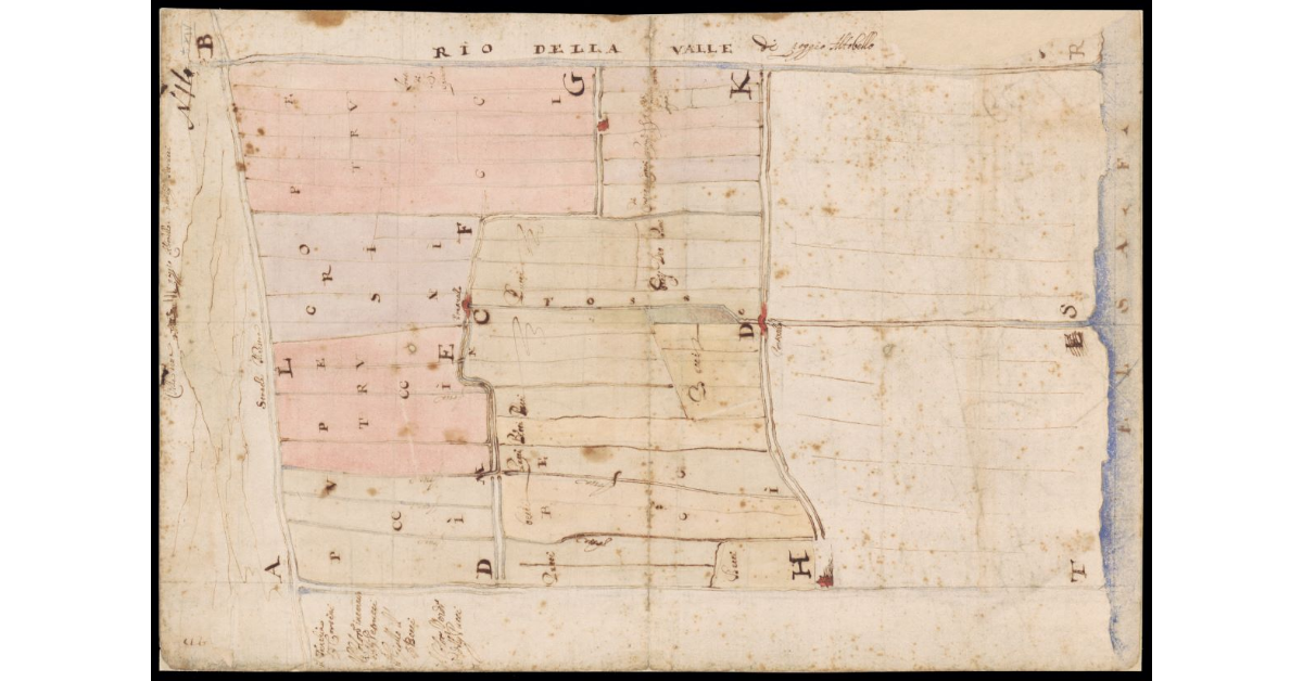 [Pianta di appezzamenti di terreno lungo il fiume Elsa]