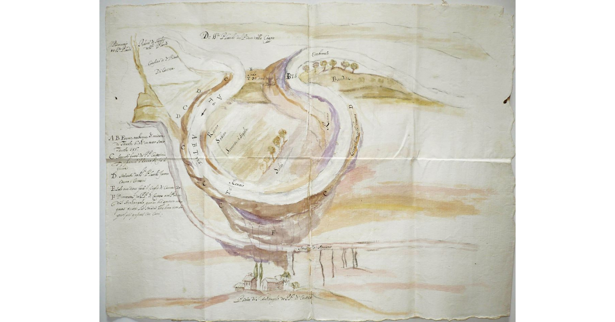 [Strada di Rigoli nei pressi del podere di Sant'Arcangiolo e del Fiume Ombrone]