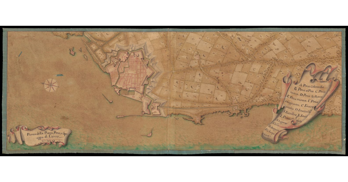 Pianta della Piazza, Porto, e Spiaggia di Livorno