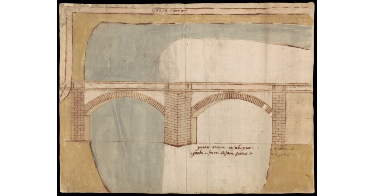 [Disegno del Ponte a Zana sul Bisenzio]