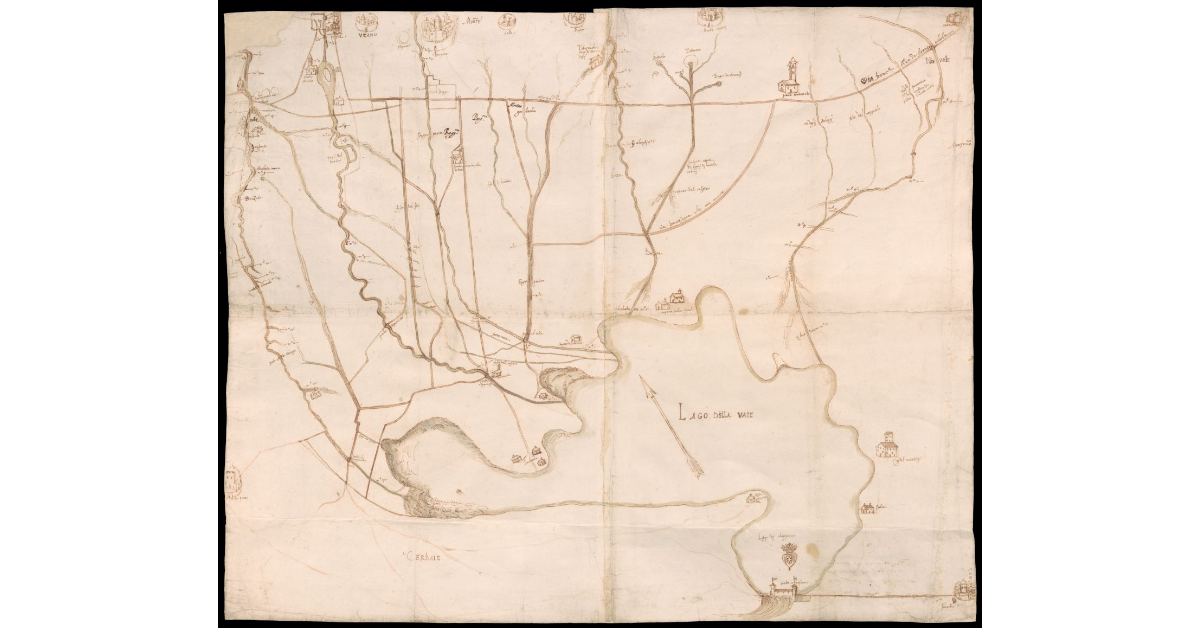 [Pianta dell'intera Valdinievole dalle colline pesciatine a Ponte a Cappiano]