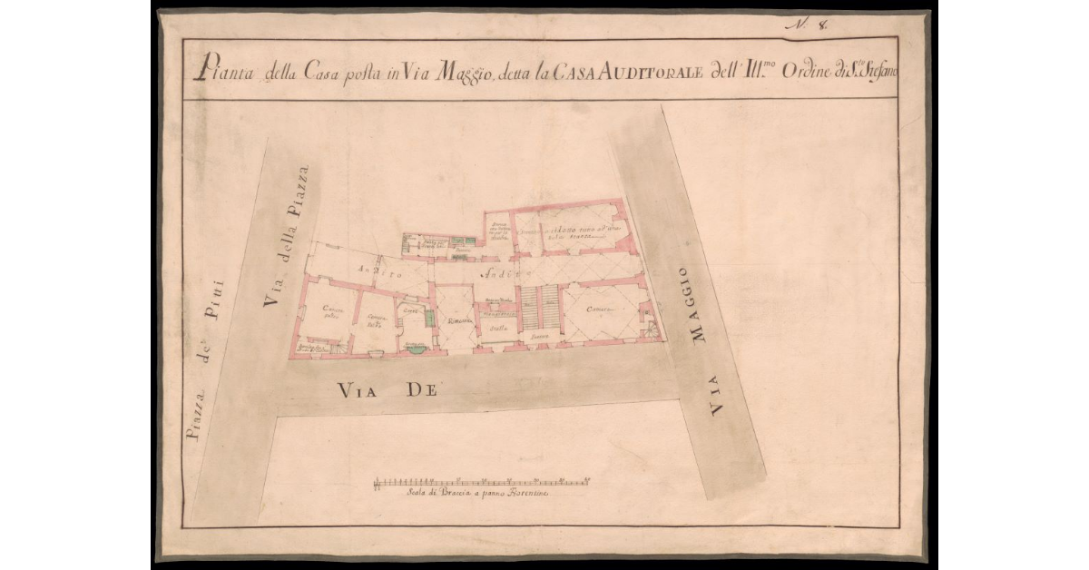 Pianta della casa posta in Via Maggio [a Firenze] detta la Casa Auditorale
