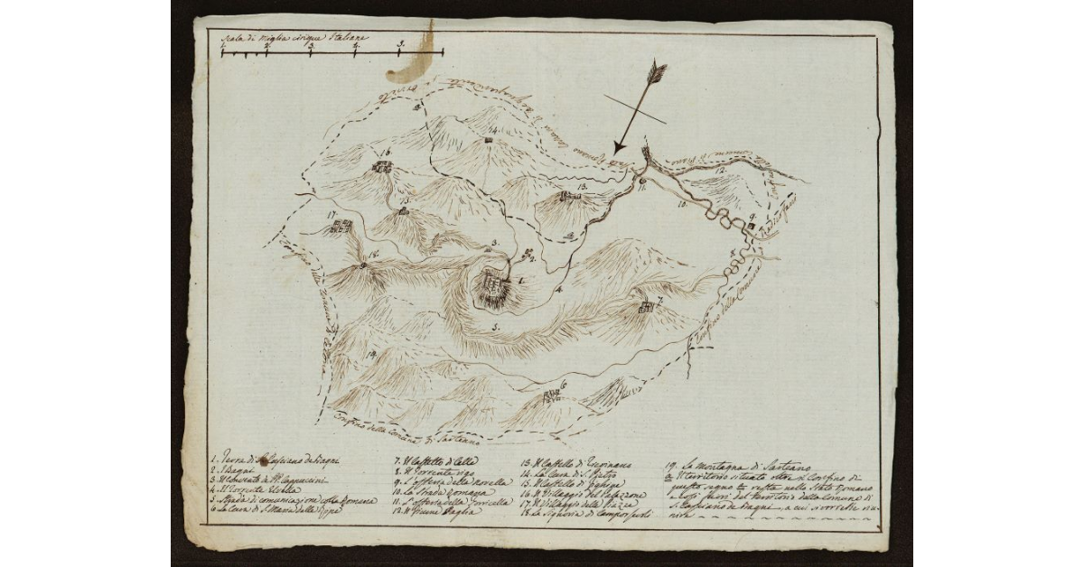 Plan figuré de la Commune de Castiglione d'Orcia servant la nouvelle delimitation qu'on propose de lui donner