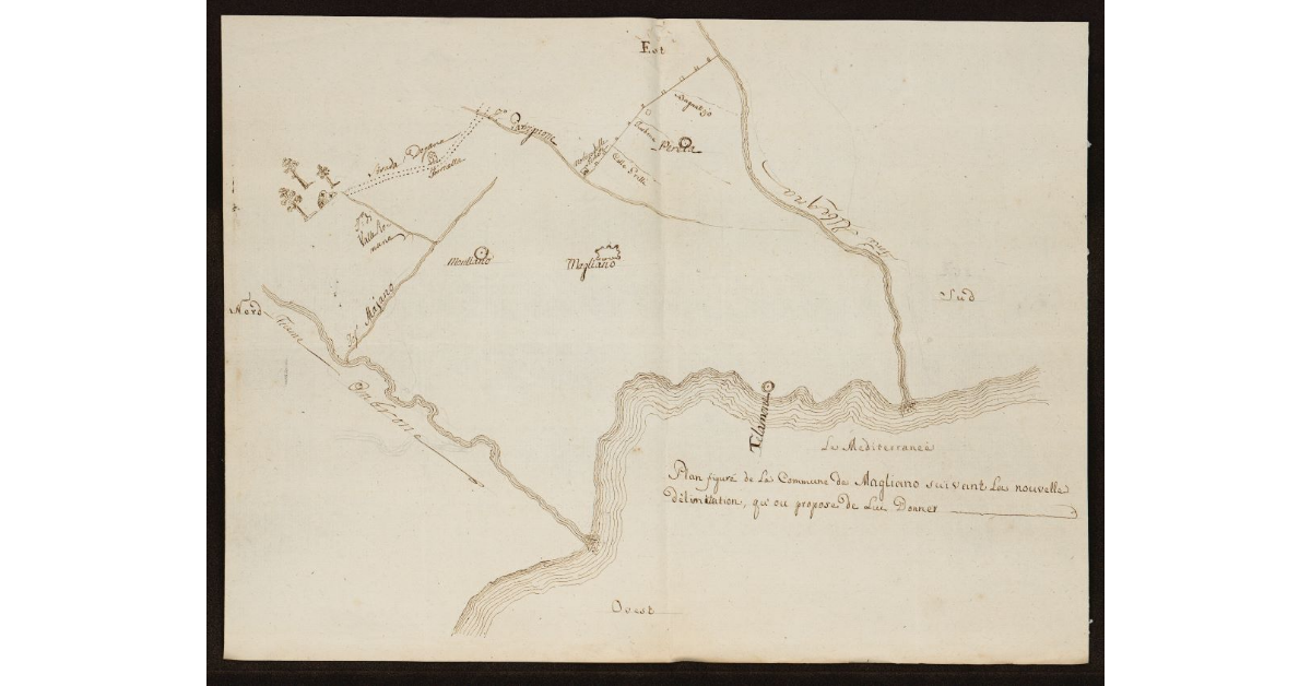Plan figuré de la Commune di Magliano servant la nouvelle delimitation qu'on propose de lui donner