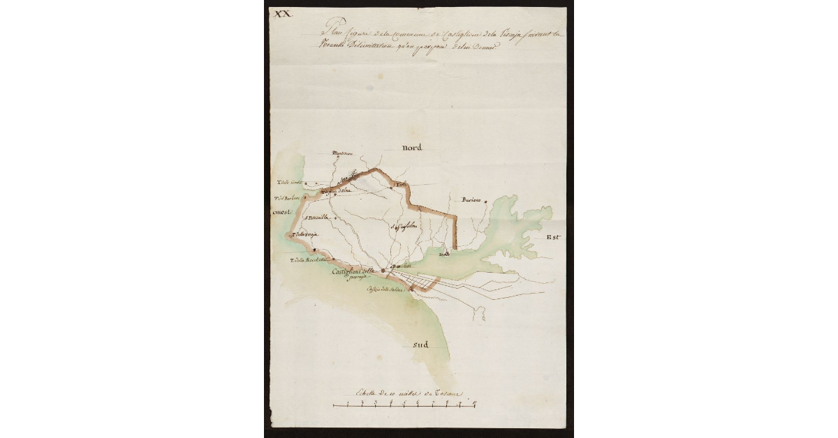 Plan figuré de la Commune de Castiglione de la Pescaia servant la nouvelle delimitation qu'on propose de lui donner