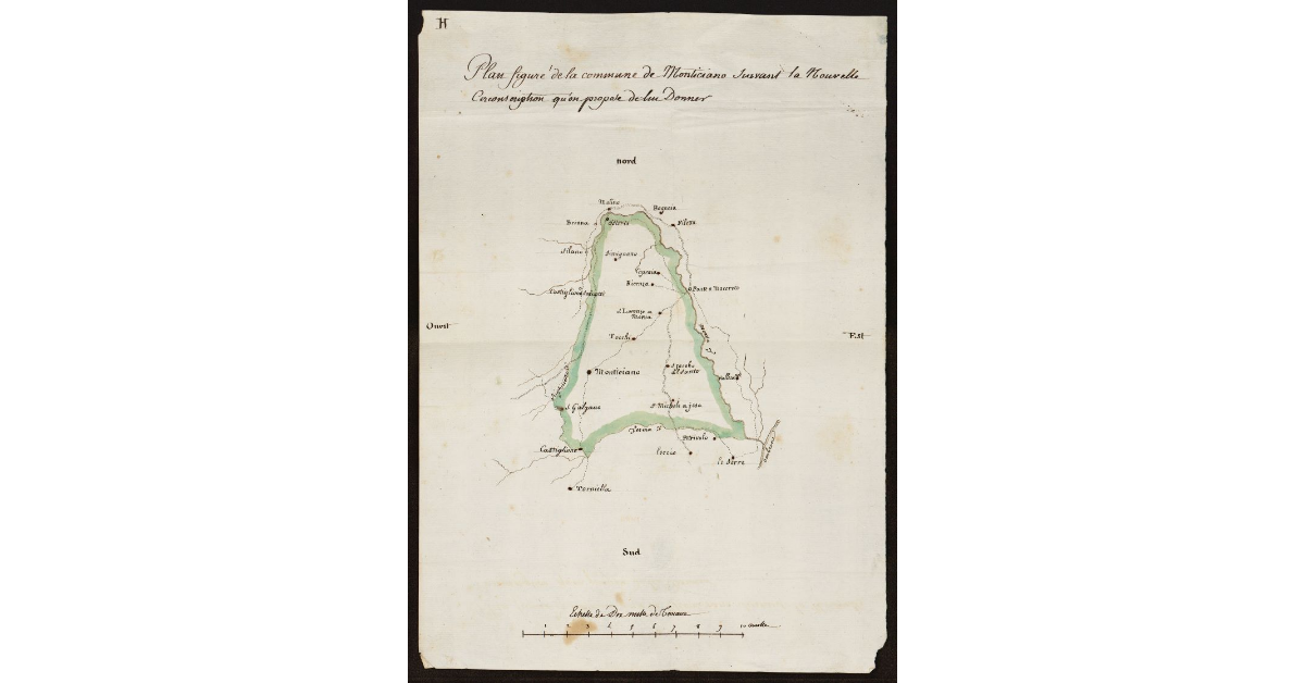 Plan figuré de la Commune de Monticiano servant la nouvelle circonscription qu'on propose de lui donner