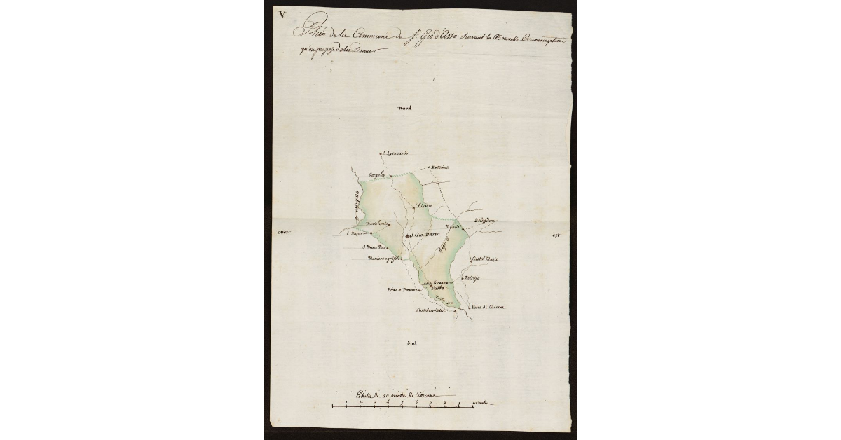 Plan figuré de la Commune de S. Gio. d'Asso suivant la nouvelle circonscription qu'on propose de lui donner