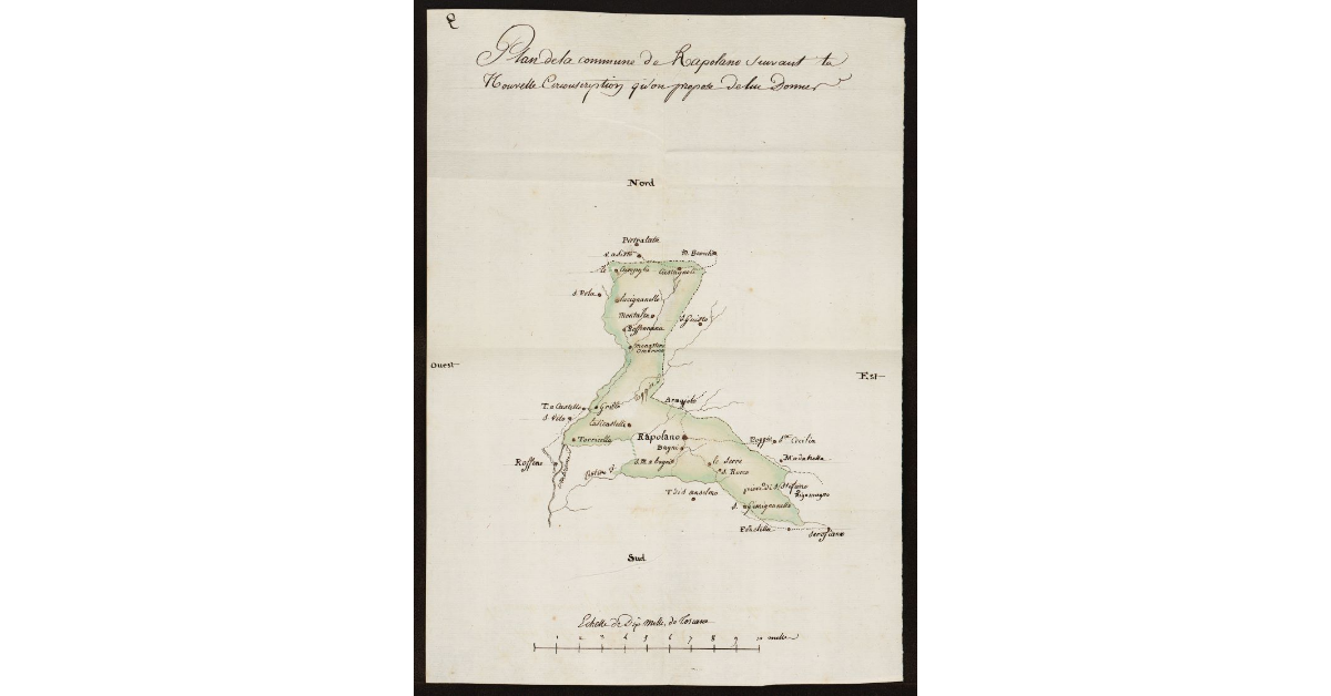 Plan figuré de la Commune de Rapolano suivant la nouvelle circonscription qu'on propose de lui donner