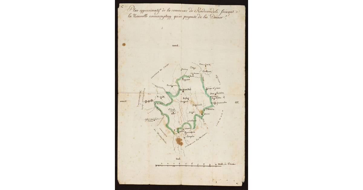 Plan approximatif de la Commune de Radicondoli suivant la nouvelle circonscription qu'on propose de lui donner