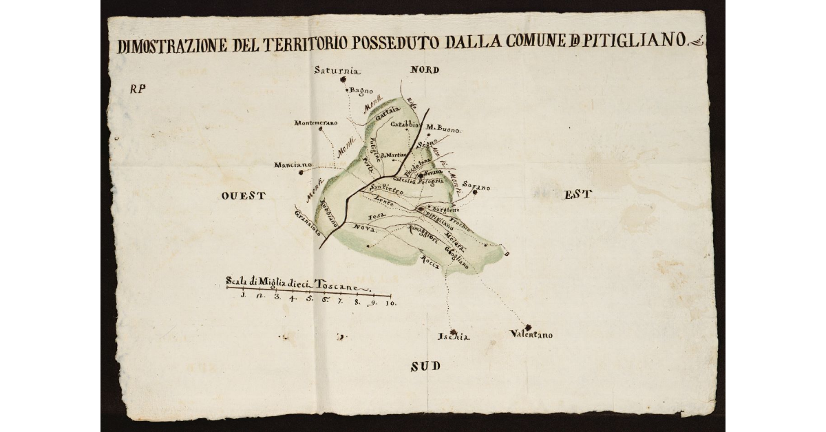Dimostrazione del territorio posseduto dalla Comune di Pitigliano