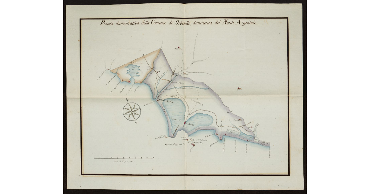 Pianta dimostrativa della Comune di Orbetello diminuita del Monte Argentale