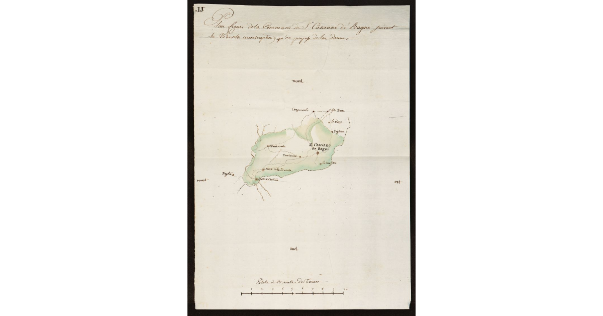Plan figuré de la Commune de S. Casciano de' Bagni suivant la nouvelle delimitation qu'on propose de lui donner