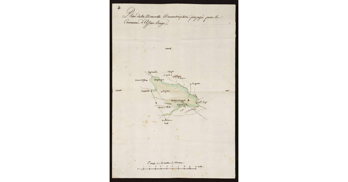 Plan de la nouvelle circonscription proposée puor la Commune d'Asina Longa