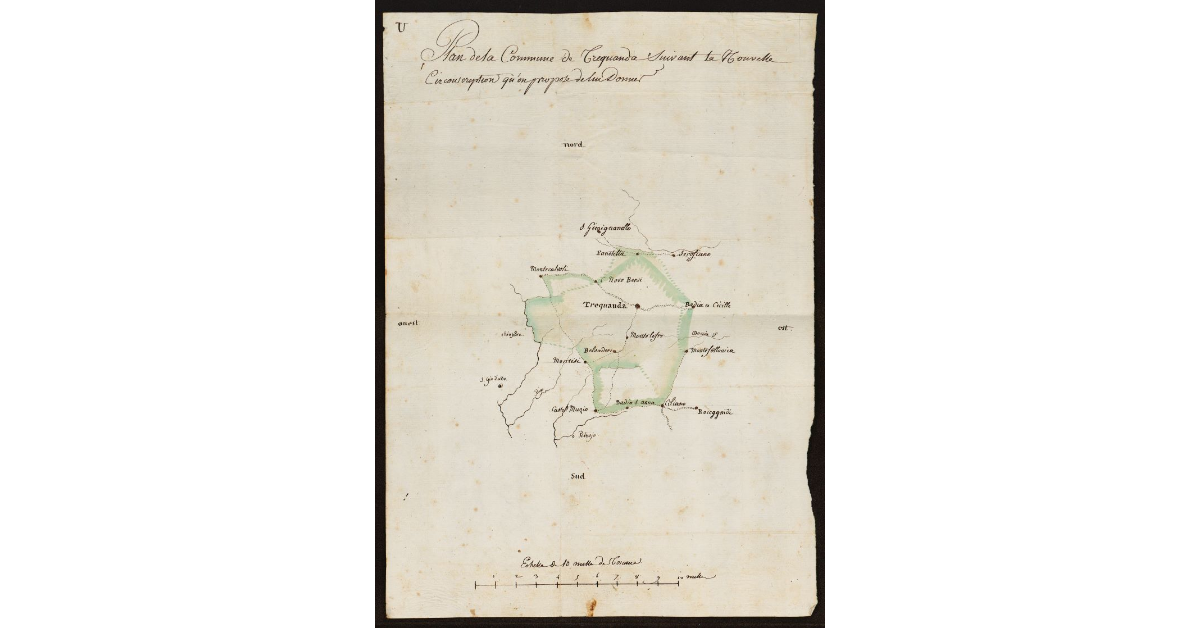 Plan figuré de la Commune de Trequanda suivant la nouvelle circonscription qu'on propose de lui donner