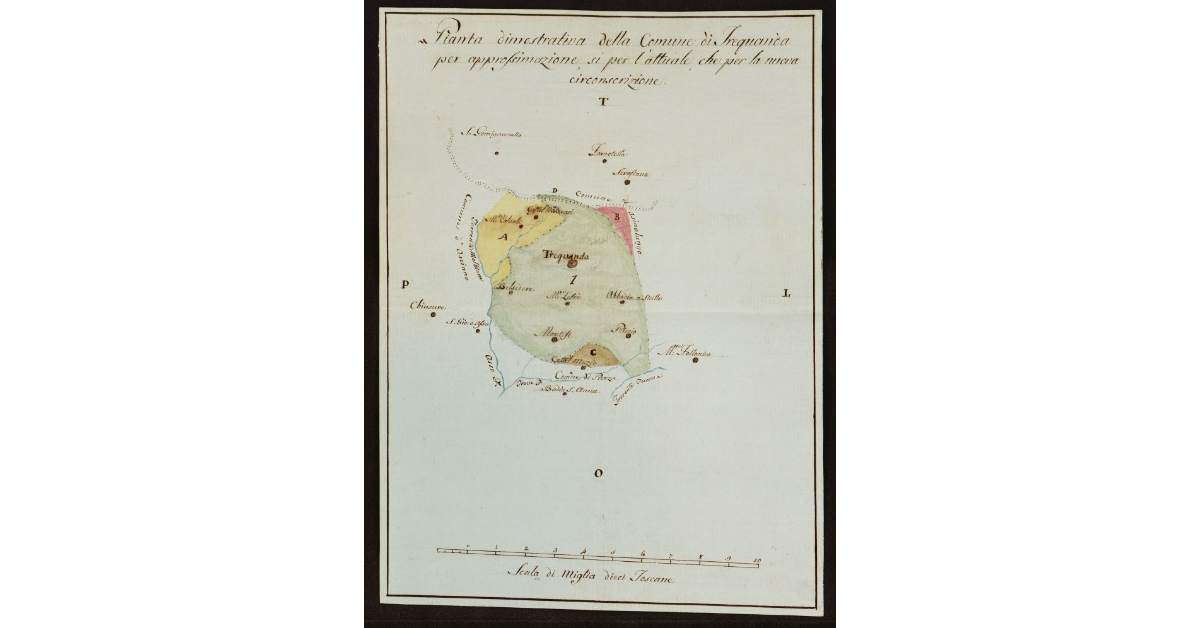 Pianta dimostrativa della Comune di Trequanda per approssimazione sì per l'attuale che per la nuova circoscrizione
