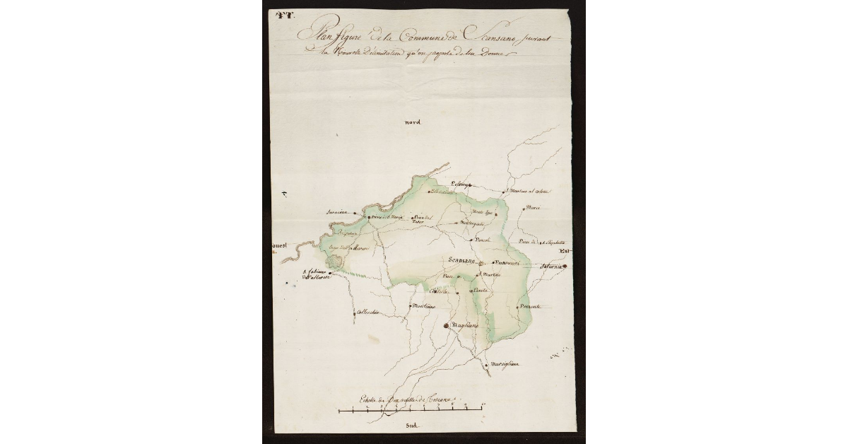 Plan figuré de la Commune de Scansano suivant la nouvelle delimitation qu'on propose de lui donner