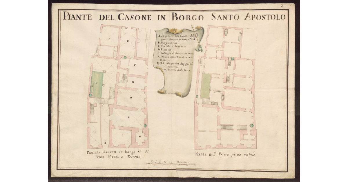 Piante del Casone in Borgo Santo Apostolo