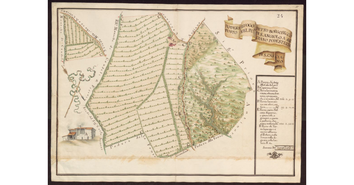 Podere luogo detto Borgosecco posto nel Popolo di S. Angiolo a Argiano Podesteria di S. Casciano