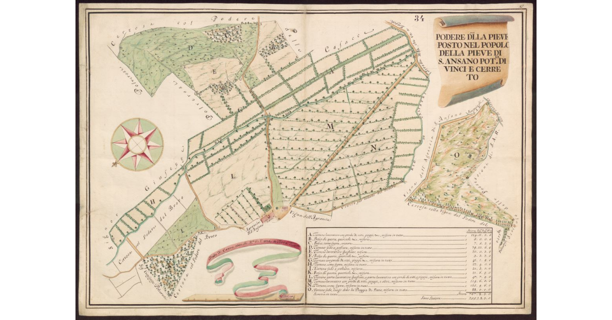 Podere della Pieve posto nel Popolo della Pieve di S. Ansano Potesteria di Vinci e Cerreto