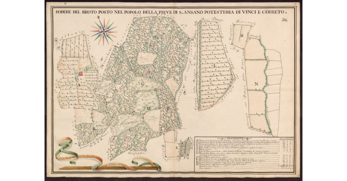 Podere del Broto posto nel Popolo della Pieve di S. Ansano Potesteria di Vinci e Cerreto