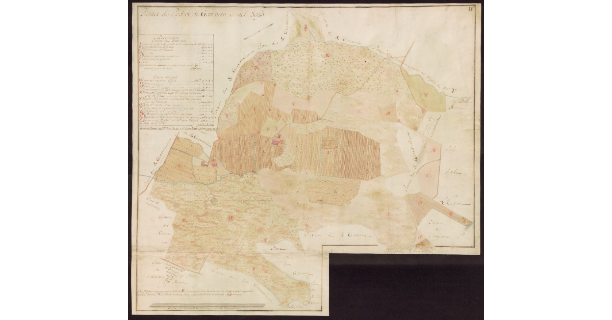 Pianta del Podere di Gattineto e del Sasso