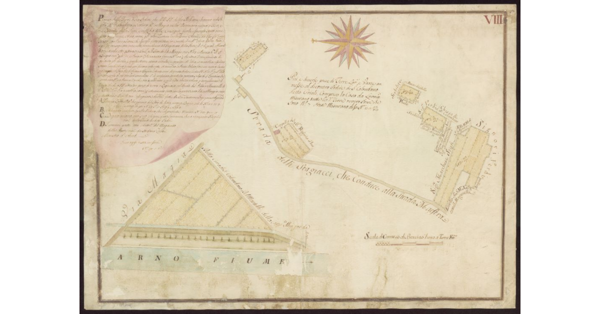 Pianta delle terre o sia Podere che i RR. PP. della Missione hanno nel Popolo di S. Colombano a Settimo detto La Magia