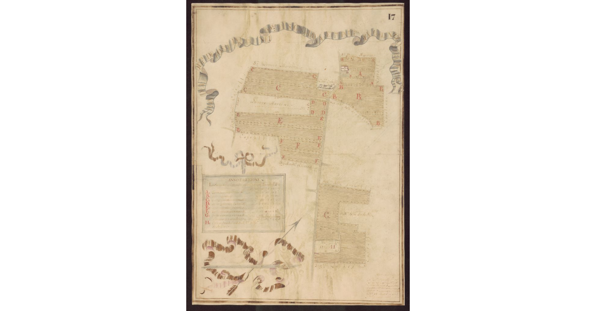 Pianta del Podere de Fossi posto nel Popolo di S. Giuliano a Settimo Potesteria del Galluzzo