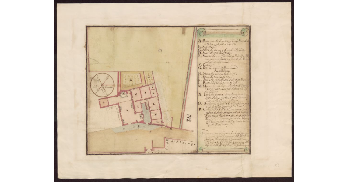Pianta come sta di presente la Chiesa Parrocchiale di S. Lucia sul Prato in Firenze