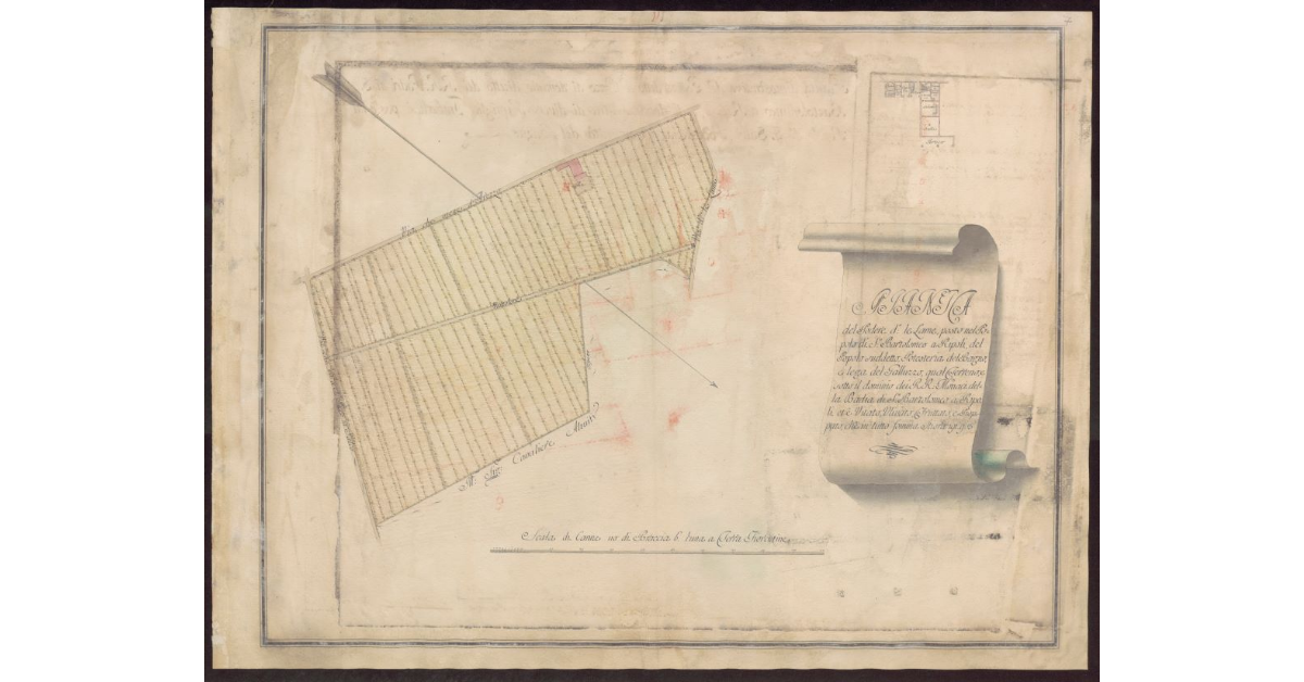 Pianta del Podere detto Le Lame, posto nel Popolo di S. Bartolomeo a Ripoli
