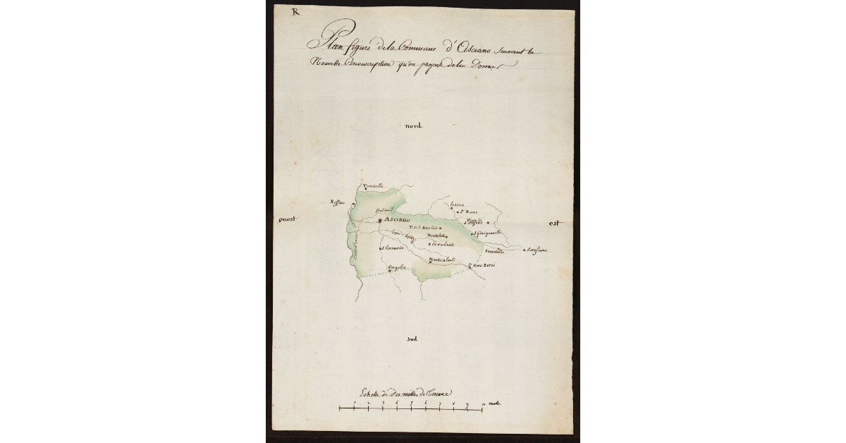 Plan figuré de la Commune d'Asciano servant la nouvelle circonscription qu'on propose de lui donner
