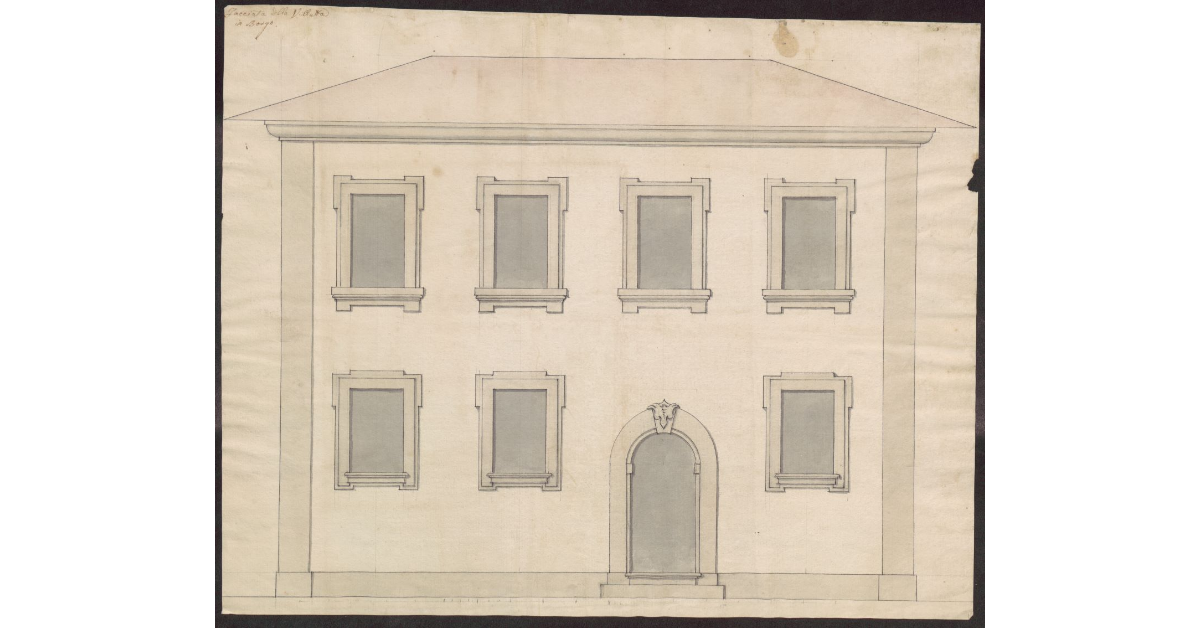 Facciata della villetta in Borgo [di proprietà dei monaci della Badia di Ripoli]