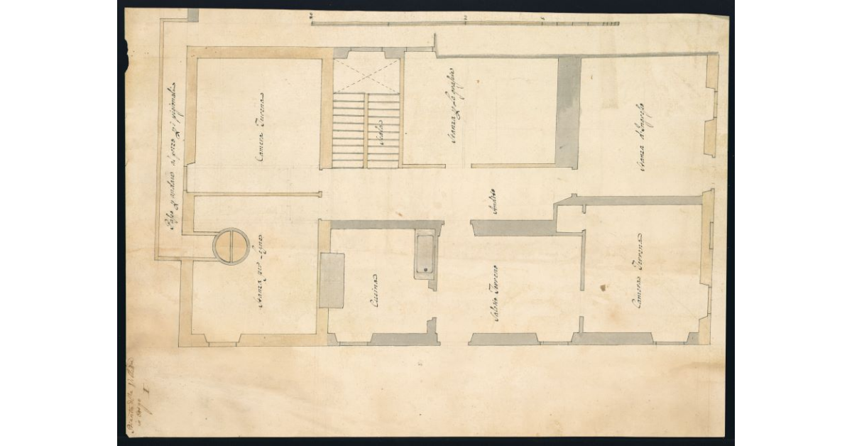 Pianta della villetta in Borgo I [di proprietà dei monaci della Badia di Ripoli]