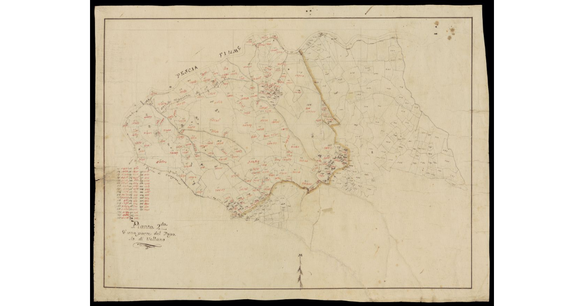 Pianta seconda d'una parte del Popolo di Vellano