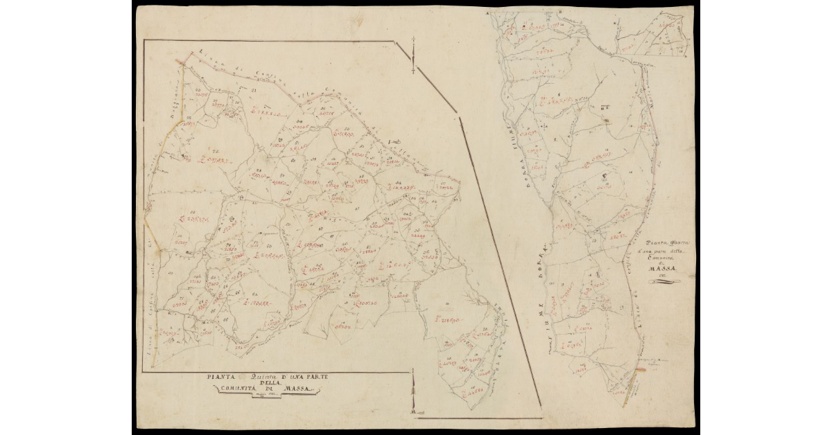 Pianta quinta [e Pianta Quarta] d'una parte della Comunità di Massa