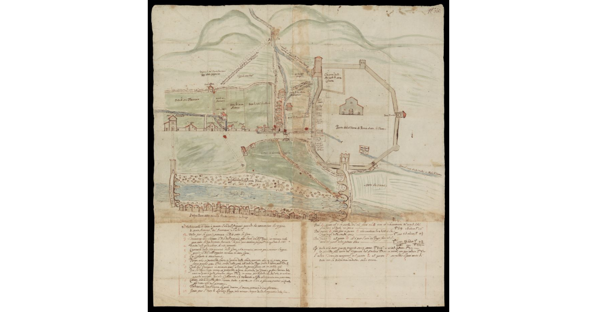 [Pianta prospettica di Pescia e del suo territorio]