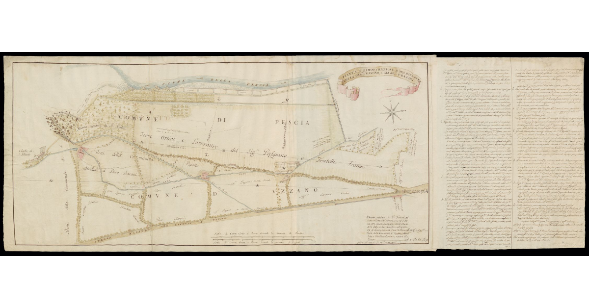 Pianta e dimostrazione d'una differenza fra la Comunità d'Uzzano e gli Signori Fratini