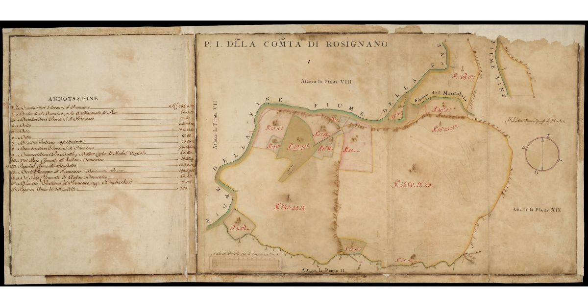 P[ianta] I della Comunità di Rosignano