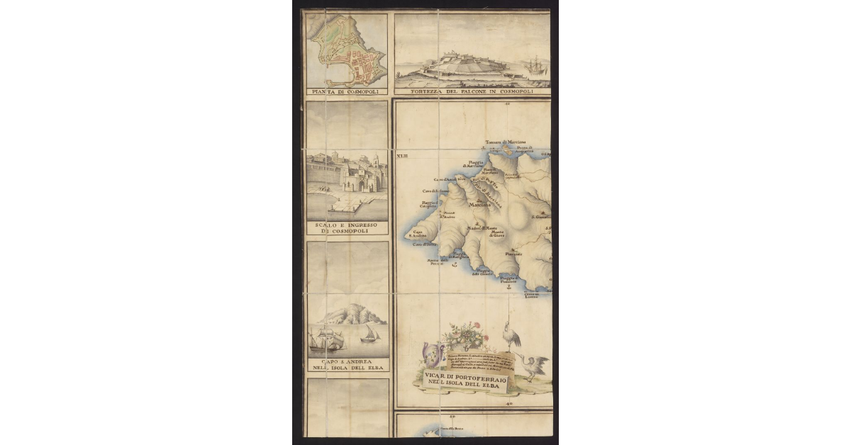 Vicariato di Portoferraio nell'isola dell'Elba. Vicariato dell'isola del Giglio. Isola di Gorgona. Posizione della costa ed isole del mare Toscano corretta con osservazioni astronomiche da Ferdinando Morozzi nel 1754