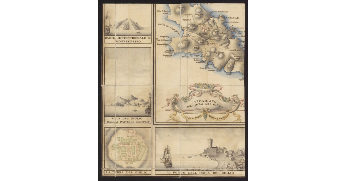 Vicariato di Portoferraio nell'isola dell'Elba. Vicariato dell'isola del Giglio. Isola di Gorgona. Posizione della costa ed isole del mare Toscano corretta con osservazioni astronomiche da Ferdinando Morozzi nel 1754