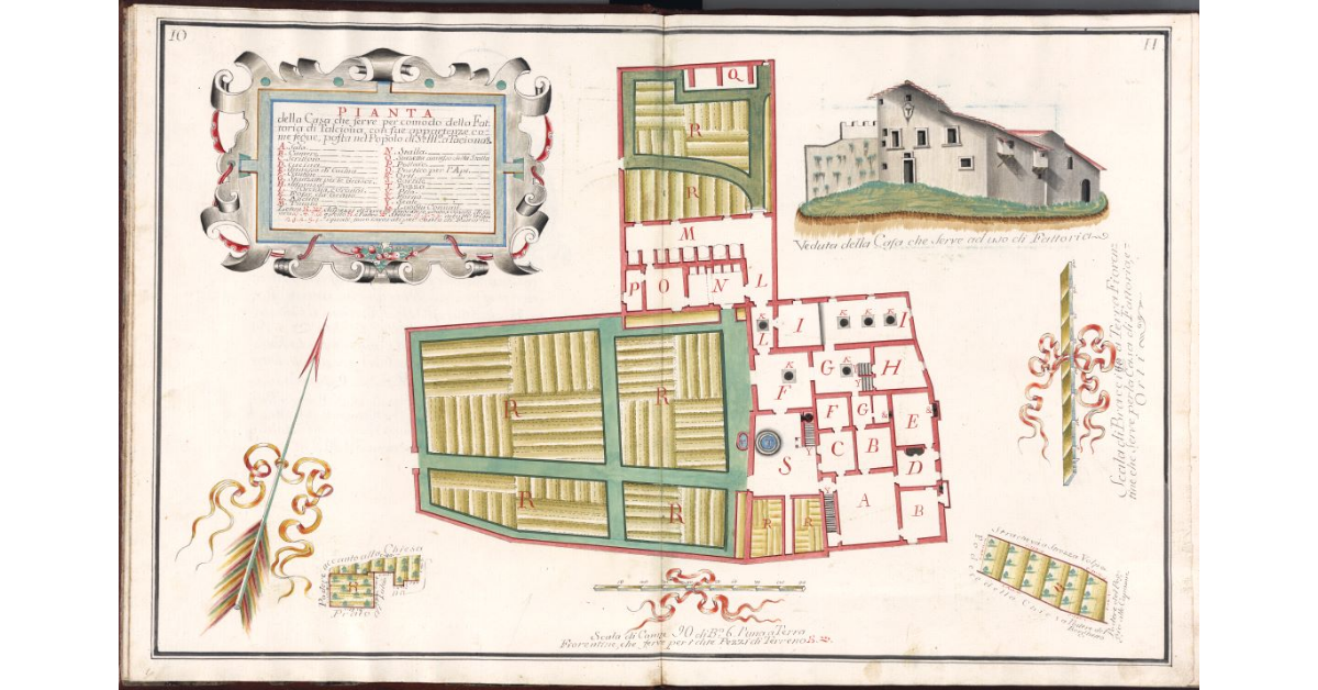 Pianta della Casa che serve per comodo della Fattoria di Talciona, con sue appartenenze come segue, posta nel Popolo di S. M. a Talciona