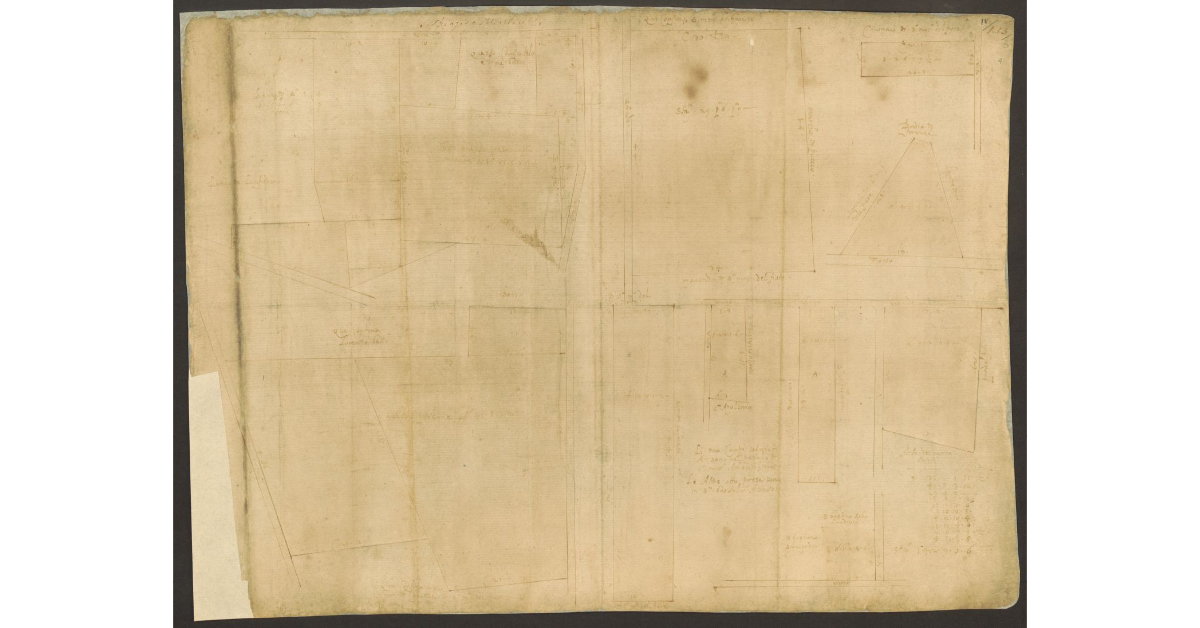 [Pianta di alcuni appezzamenti di terreno di proprietà dell Spedale di S. Biagio a Monticelli]