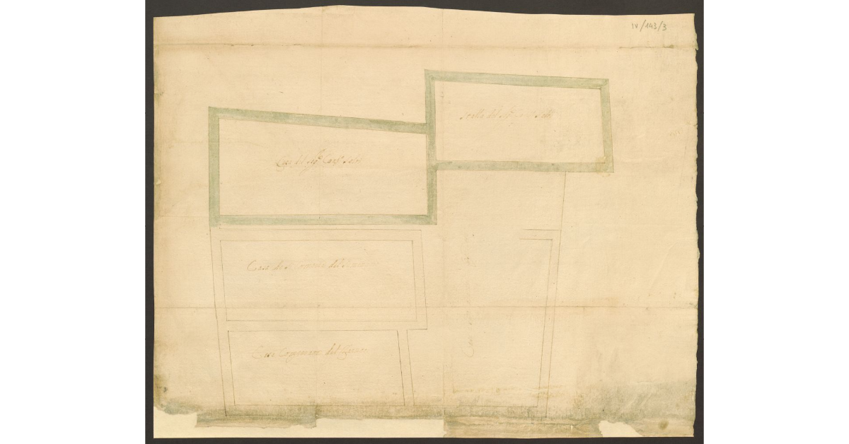 [Pianta di alcuni edifici di proprietà dello Spedale di S. Paolo a Montaio]