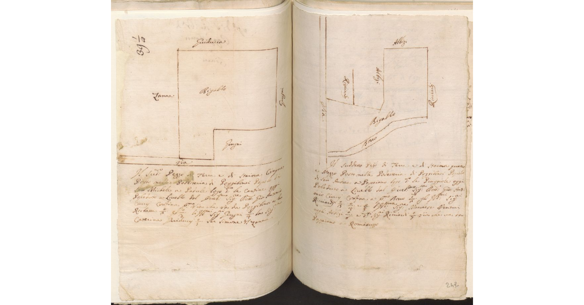 [Appezzamenti di terreno posti nel territorio di Poggibonsi, di proprietà del Magistrato del Bigallo e tenuti a livello da Giovan Antonio Ciucci]