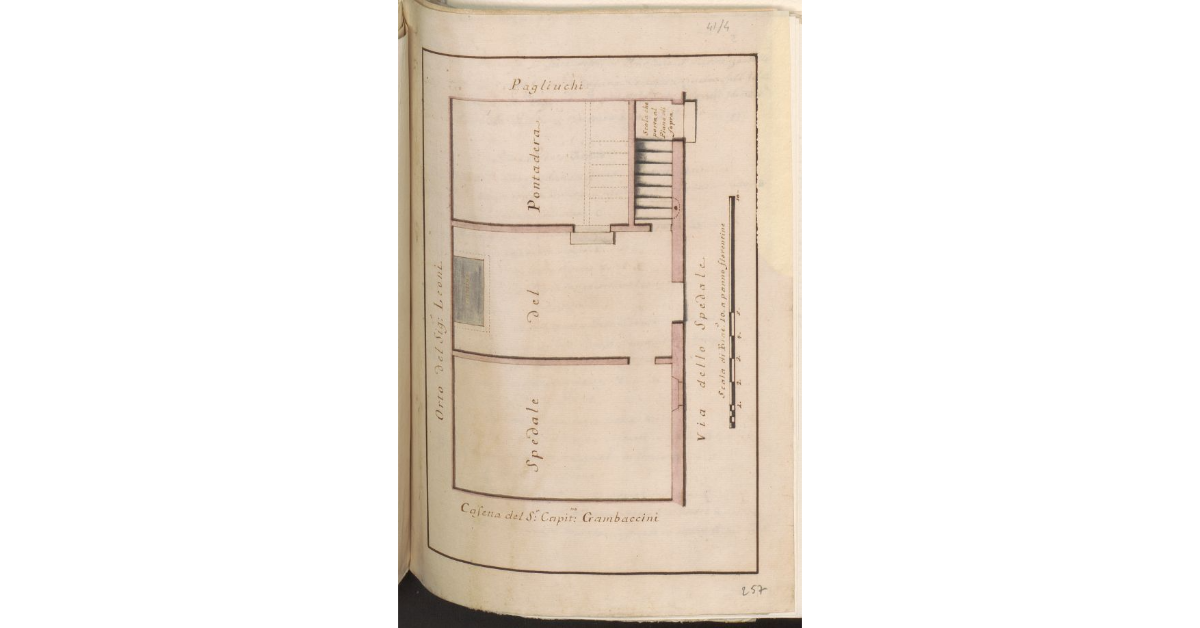 [Pianta del piano terreno dello Spedale di Pontedera]