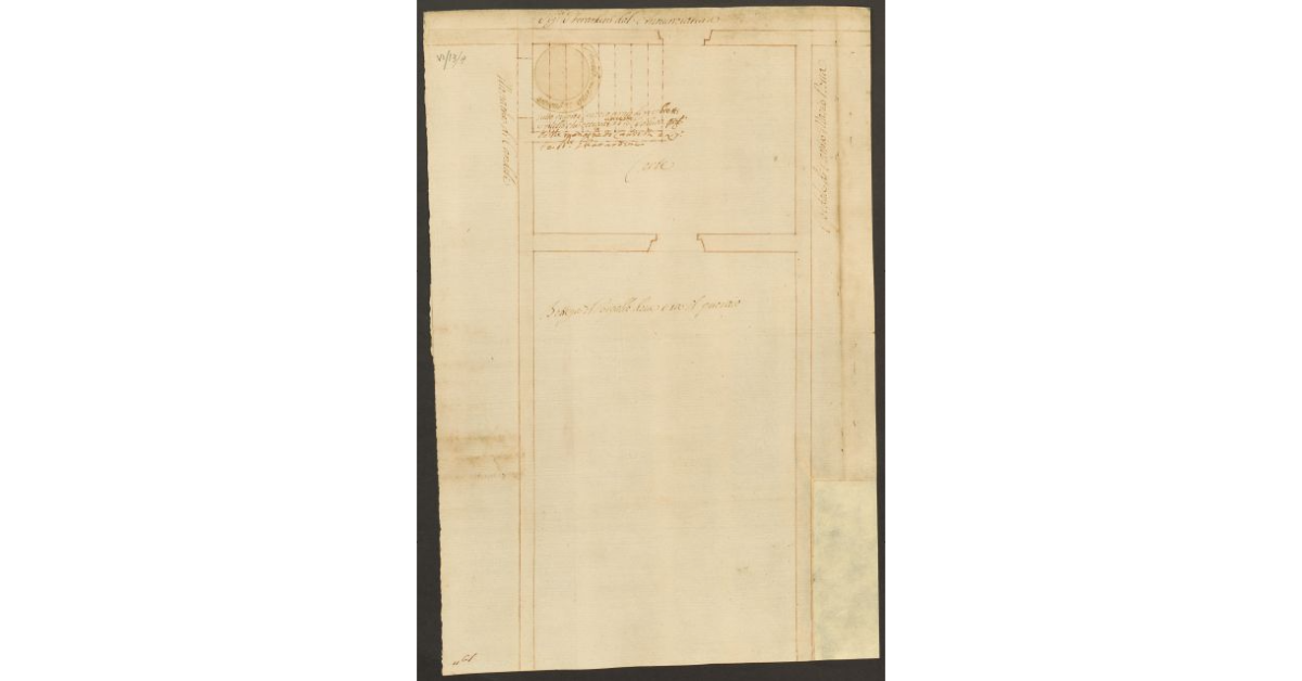 [Pianta della bottega del cuoiaio e corte attigua di proprietà del Bigallo]