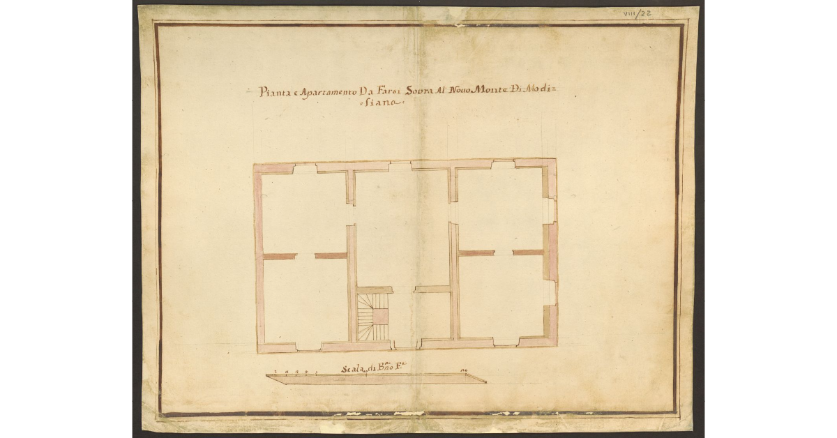 Pianta e Apartamento da Farsi Sovra Al Novo Monte Di Modiliana