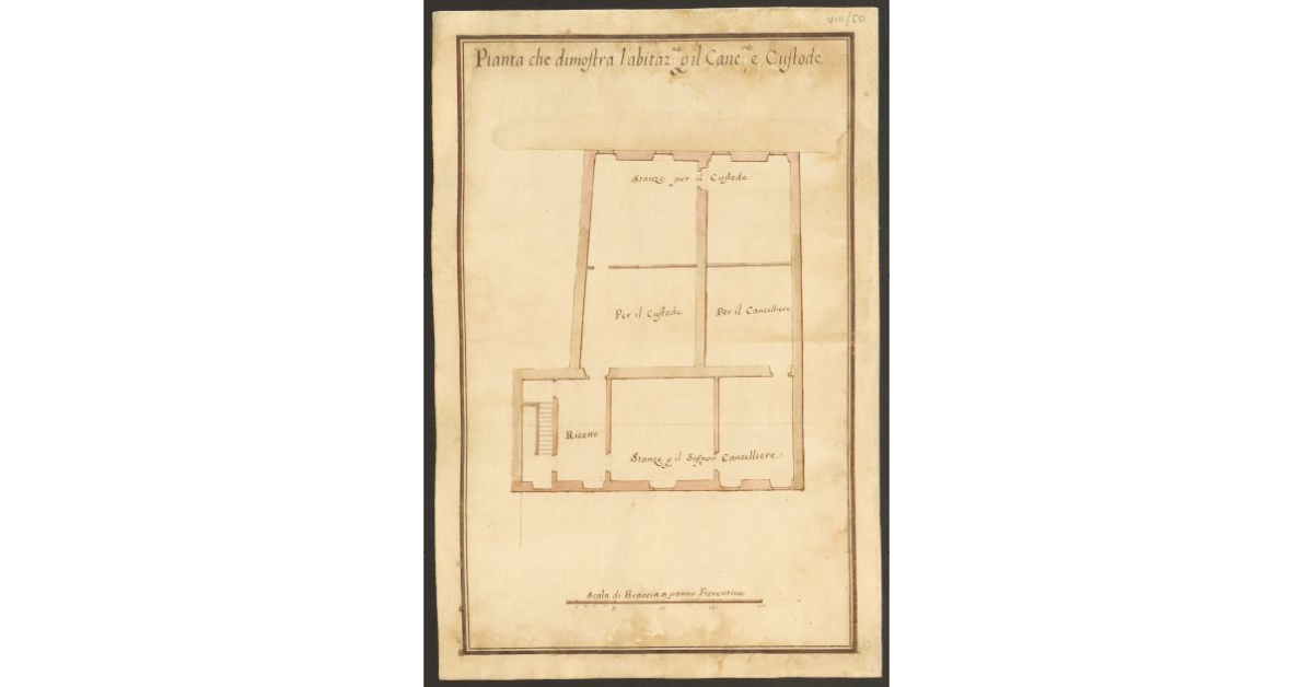 Pianta che dimostra l’abitazione per il Cancelliere, e Custode